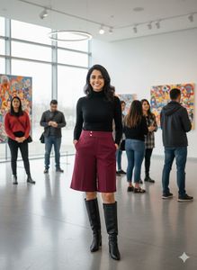 ✨ZARA VINTAGE:Luxe Wine-Red Culottes🍷