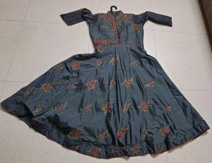 Grey Silk Heavy Gown