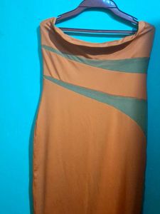 Tan & Olive Strapless Dress