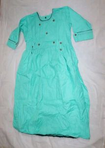 Aqua button-down casual dress With Feeding System