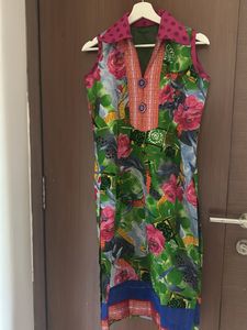 Brand New Trendy Multicoloured Collared Sleeveless