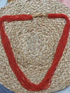 Red Beaded Long Necklace