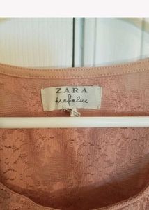 Zara Peach Beautiful Lace Top