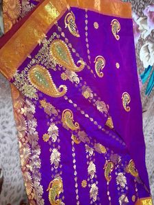 Kanjevaram Pattu Silk Saree With Blouse Stitched