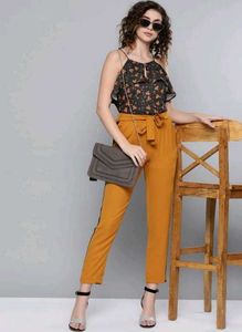 Floral Print Ruffle Top &amp; Trouser