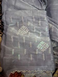 Elegant Lavender organsa saree