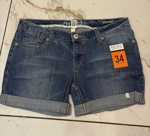 Melted Denim Shorts