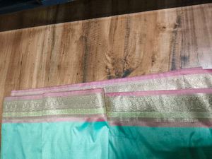 Pure Elegant Mint Green banaras Saree