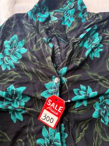 Retro Black &amp; Teal Hawaiian Shirt