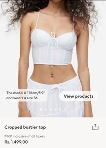 H&amp;M White Bustier Top