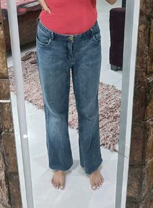 Blue Denim Flared Jeans