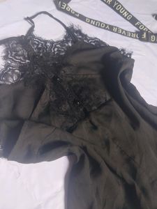 Lace-trimmed Sttrapy Top