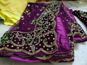Bridal Lehenga Velvet Full Work Only Blouse Not Av