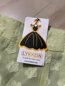 Light Green Floral Mini Skirt