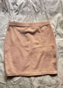 Beige Ribbed Skirt