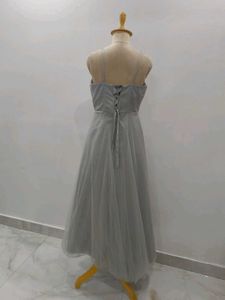 Elegant Grey Midi Dress
