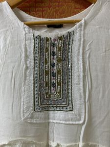 Hand Work Pure Cotten Dobby Weave Anarkli Kurti