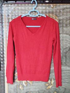 Red V-Neck Sweater