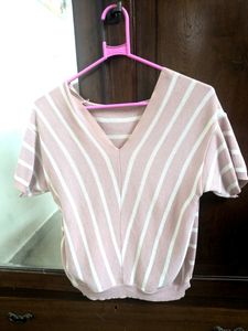 Pink Sweat Shirt Shaped Top