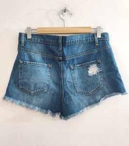 Forever 21 Blue Ripped Short ( Women)