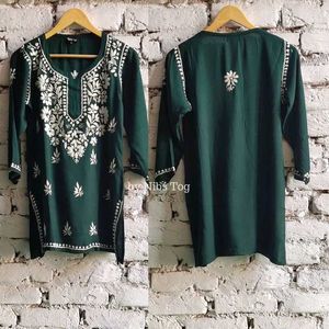 Modal Chikankari Short Kurti Top