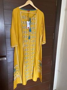 W Women’s Mustard Yellow Kurta (18)xxxl