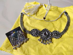 Oxidized Silver Necklace &amp; Earring Set😍😍