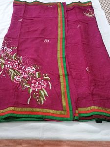 Elegant Floral Embroidered Saree