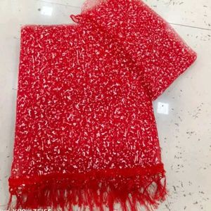 Red Embellished Dupatta
