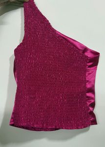 Magenta One-Shoulder Top
