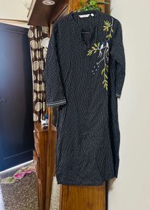 Bird Black Kurta
