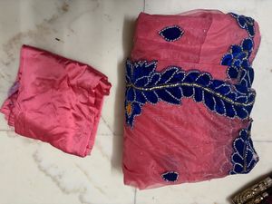 Pink & Blue saree