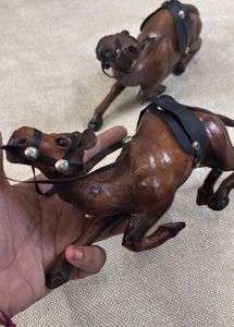 Vintage Leather Camel  Figurines