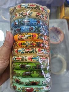 New Wooden Fancy Bangales  6 Pisces.. 2.6 Size ..