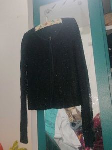 Stylish Black Embellished Jacket