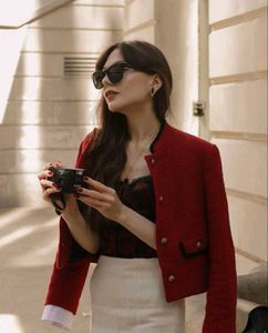 Zara Red Boucle Tweed Blazer(jacket)