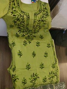 Embroidered Green Kurta