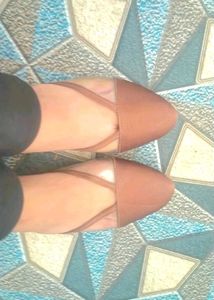 Brown &amp; Clear Pointed Mules