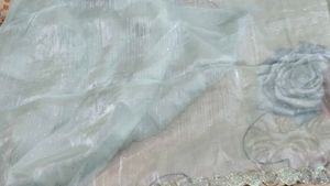 Elegant party organza saree With Stitched Blouse