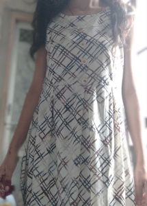 Geometric Print Halter Midi Dress