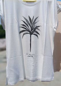 Mango White Palm Print T-Shirt
