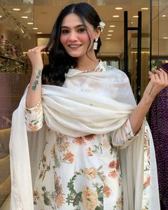 V Neck Mul Cotton Kurta Set
