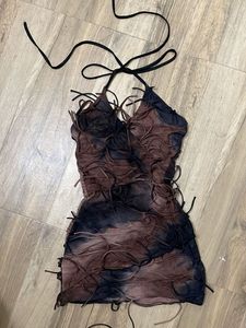 Burnt Mesh Halter Mini
