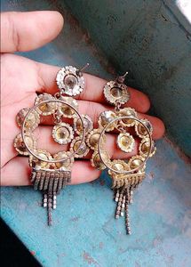 Sparkling Champagne Crystal Dangle Earrings