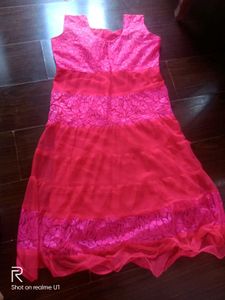 Red Ethnic Dress with churidar