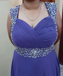 Purple Embellished Evening Gown