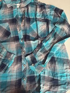 Blue &amp; Gray Plaid Button-Down