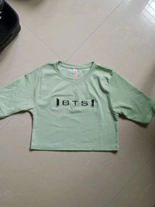 BTS Crop Top - Light Green