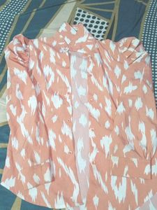 Peach &amp; White Smocked Tank Top