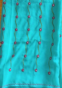 Elegant Embroidered Woman Saree✨🩵